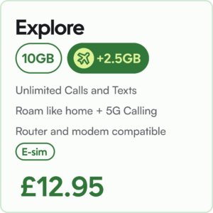 10GB Data Unlimited Calls and Texts esim