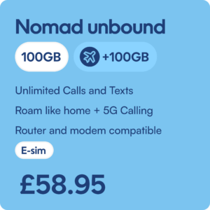 Roaming One Hundred GB Data Unlimited Calls and Texts Premium esim